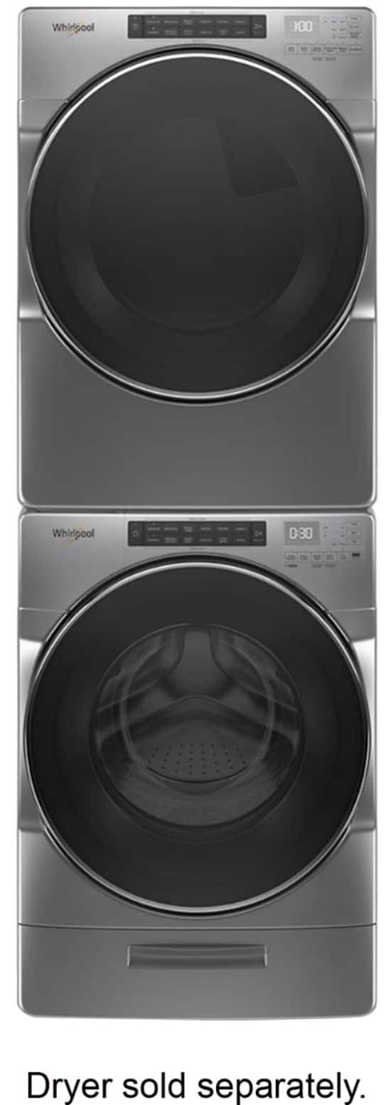 Alt View 14. Whirlpool - 4.5 Cu. Ft. High Efficiency Stackable Front Load Washer with Steam and Load & Go XL Dispenser - Chrome Shadow.