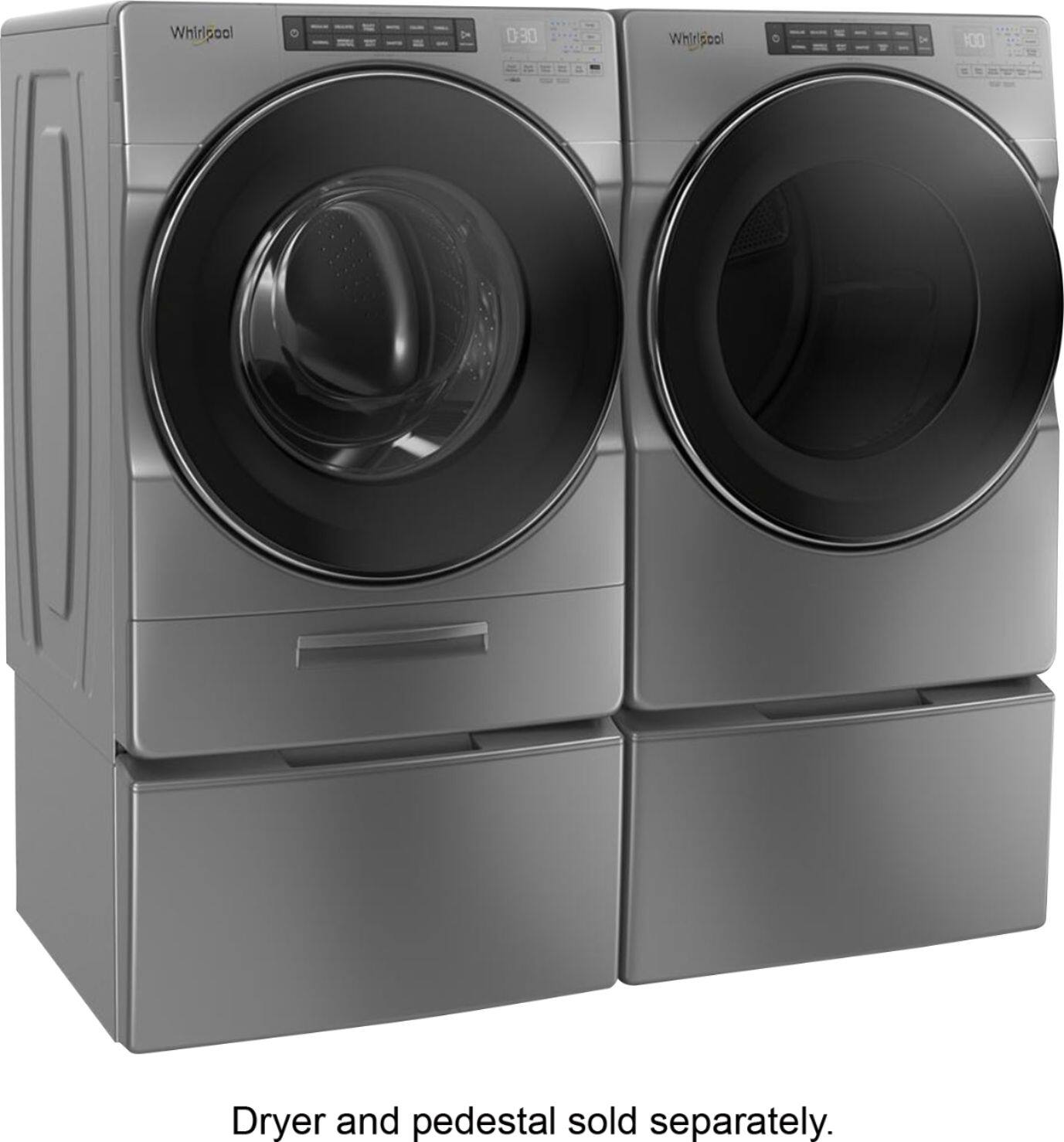 Alt View 15. Whirlpool - 4.5 Cu. Ft. High Efficiency Stackable Front Load Washer with Steam and Load & Go XL Dispenser - Chrome Shadow.