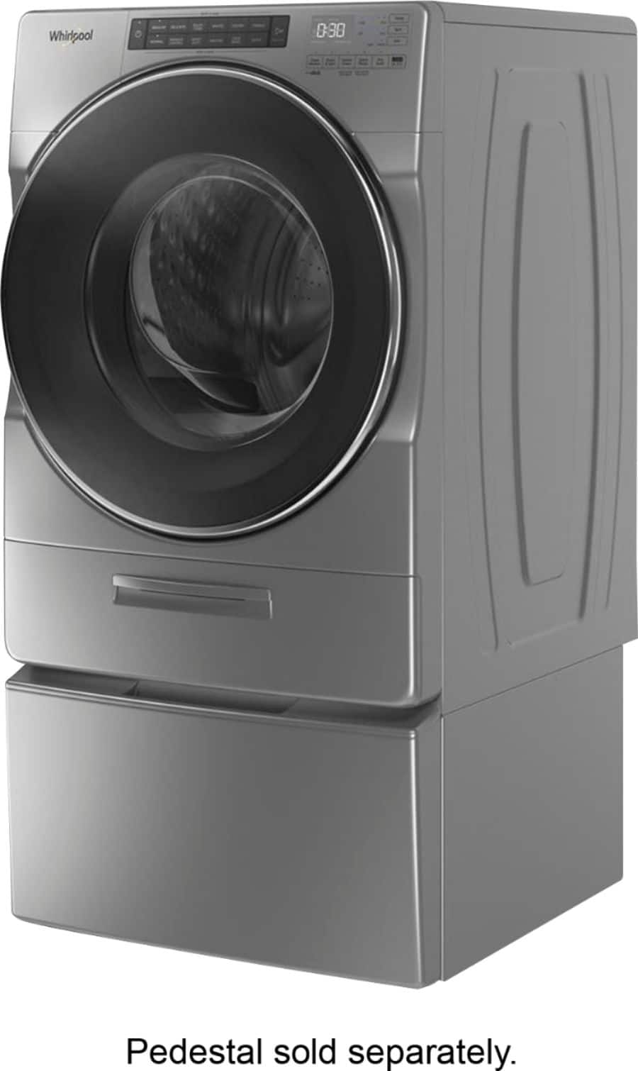Alt View 1. Whirlpool - 4.5 Cu. Ft. High Efficiency Stackable Front Load Washer with Steam and Load & Go XL Dispenser - Chrome Shadow.