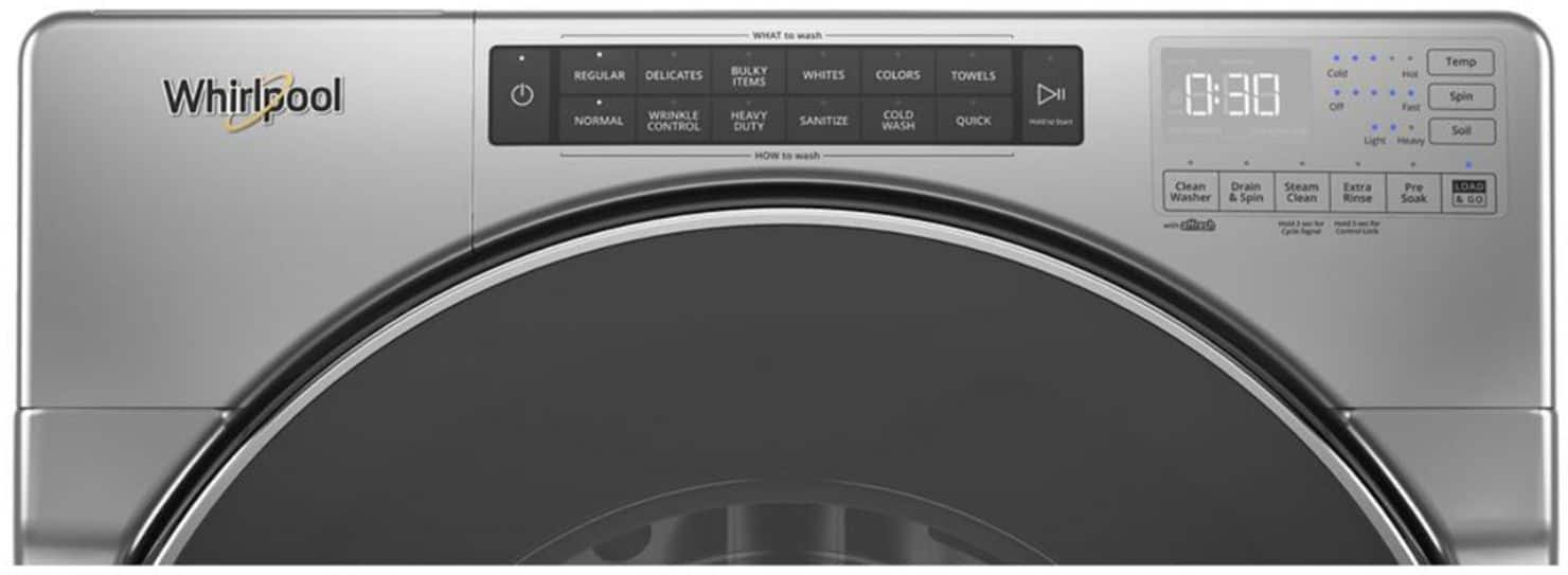 Alt View 2. Whirlpool - 4.5 Cu. Ft. High Efficiency Stackable Front Load Washer with Steam and Load & Go XL Dispenser - Chrome Shadow.