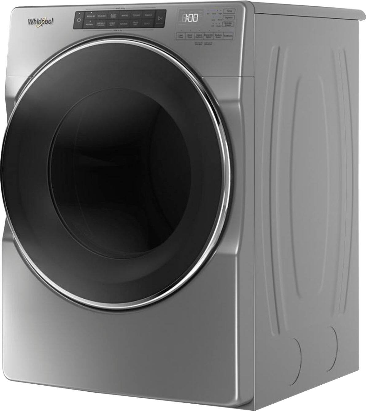 Left. Whirlpool - 4.5 Cu. Ft. High Efficiency Stackable Front Load Washer with Steam and Load & Go XL Dispenser - Chrome Shadow.