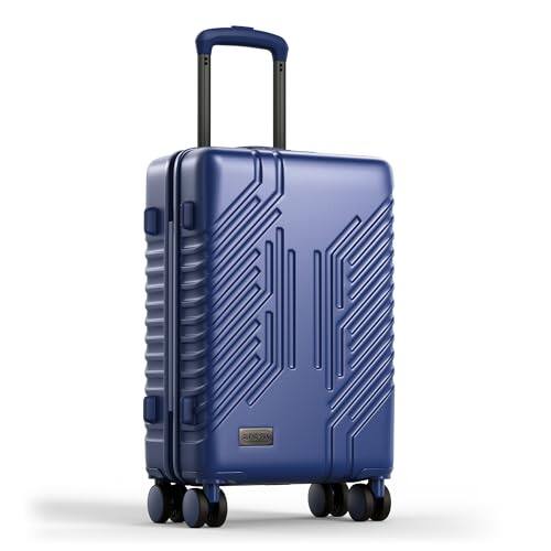 Front. DORLUKFU - 20-inch Carry On Luggage Airline Approved - PC+ABS Lightweight Suitcase with Built-in TSA Lock，Hard-shell Durable - Navy.