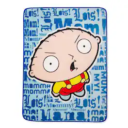 Silver Buffalo - Family Guy Stewie Griffin "Mama" Raschel Throw Blanket | 45 x 60 Inches - Multi-Color