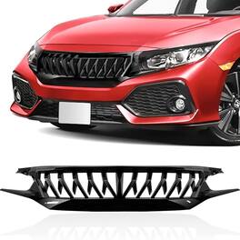 AMERICAN MODIFIED - Front Shark Grille for 2016 to 2021 Honda Civic Models - Black