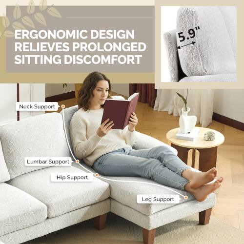 ERGONOMIC DESIGN RELIEVES PROLONGED SITTING DISCOMFORT

- Neck Support
- Lumbar Support
- Hip Support
- Leg Support

5.9"