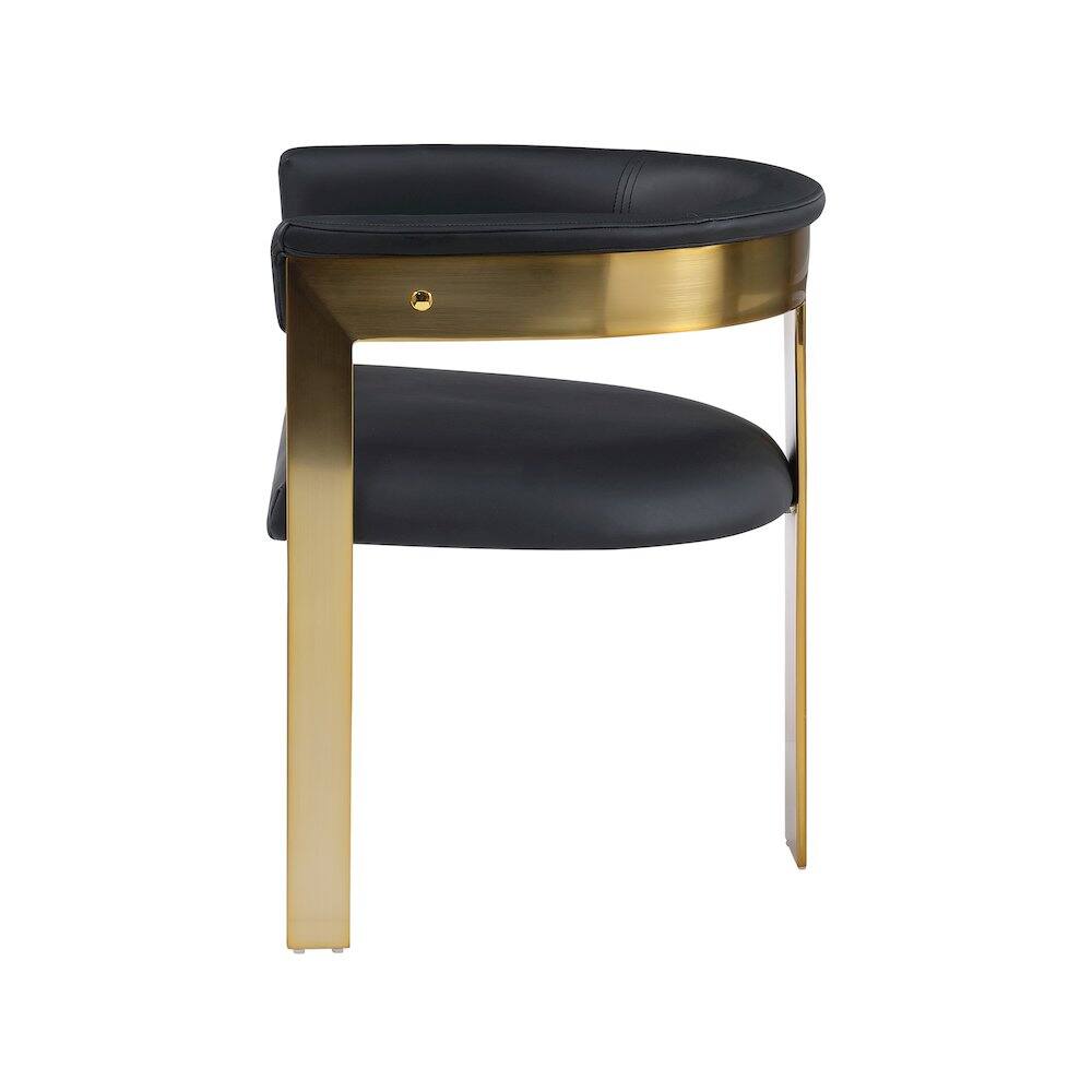 Alt View 3. Meridian Furniture - Romeo Black Vegan Leather Dining Chair, Set of 2 - Black.