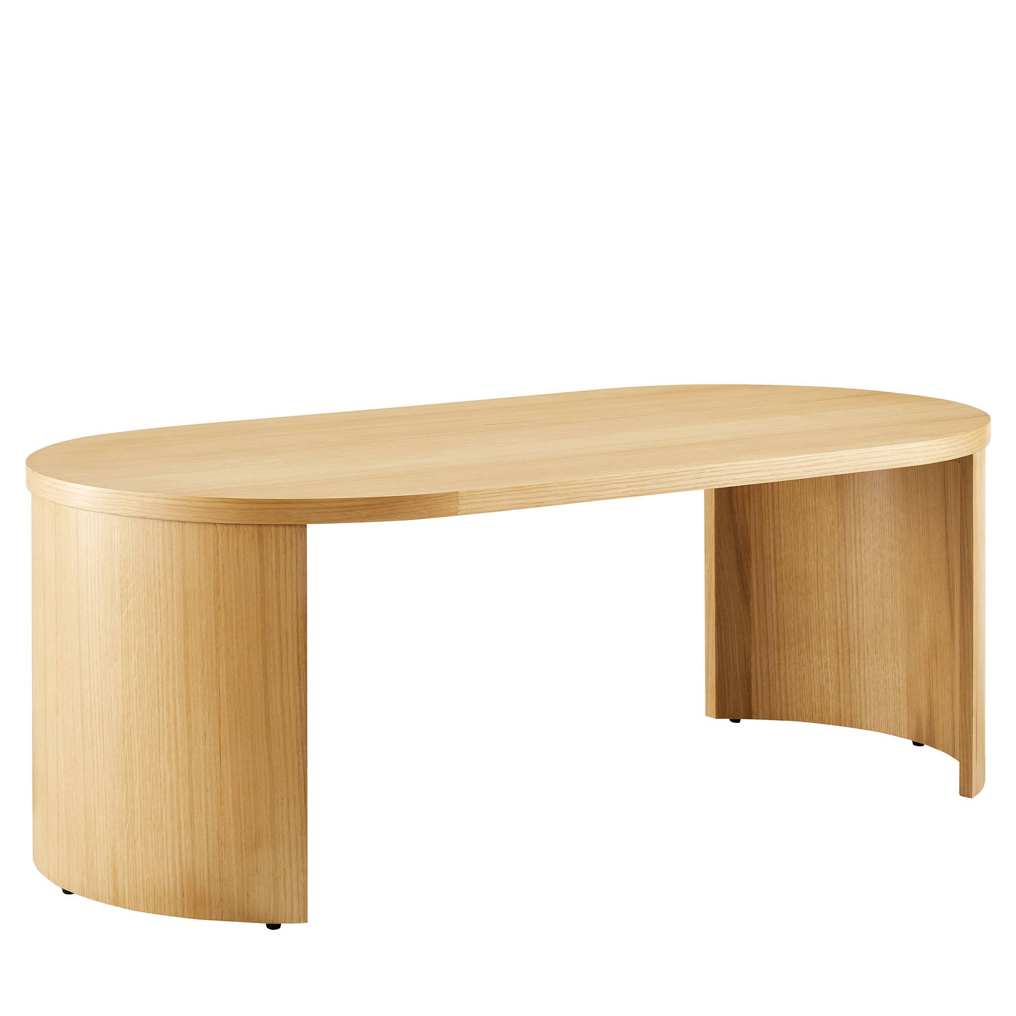 Angle. Modway - Aspect Oval Wood Coffee Table by Modway - Oak.