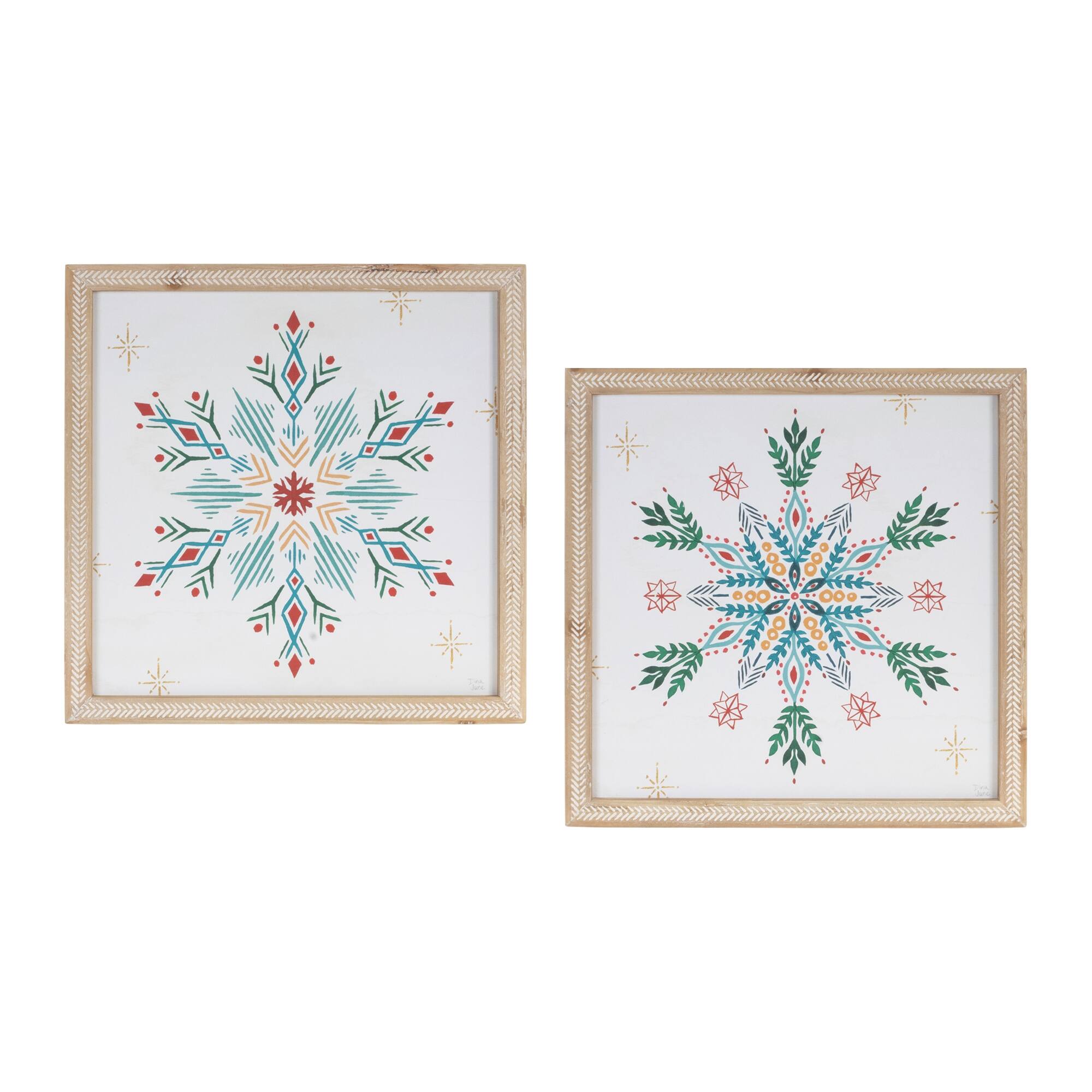 Front. BreeBe - Snowflake Print (Set of 2) - Iridescent.