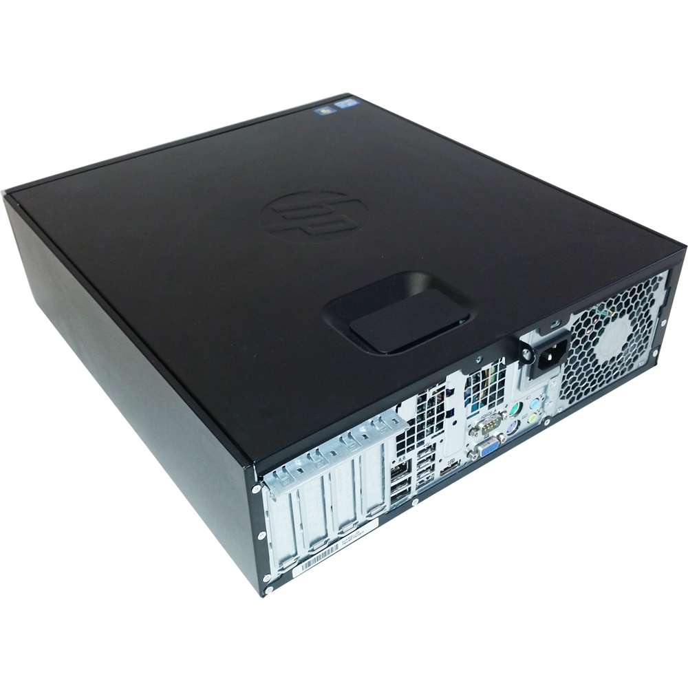Back View: HP - Refurbished Compaq Desktop - Intel Core i5 - 8GB Memory - 2TB Hard Drive - Black