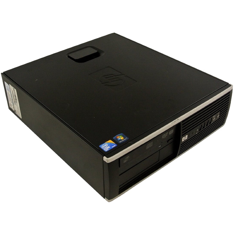 Left View: HP - Refurbished Compaq Desktop - Intel Core i5 - 8GB Memory - 2TB Hard Drive - Black
