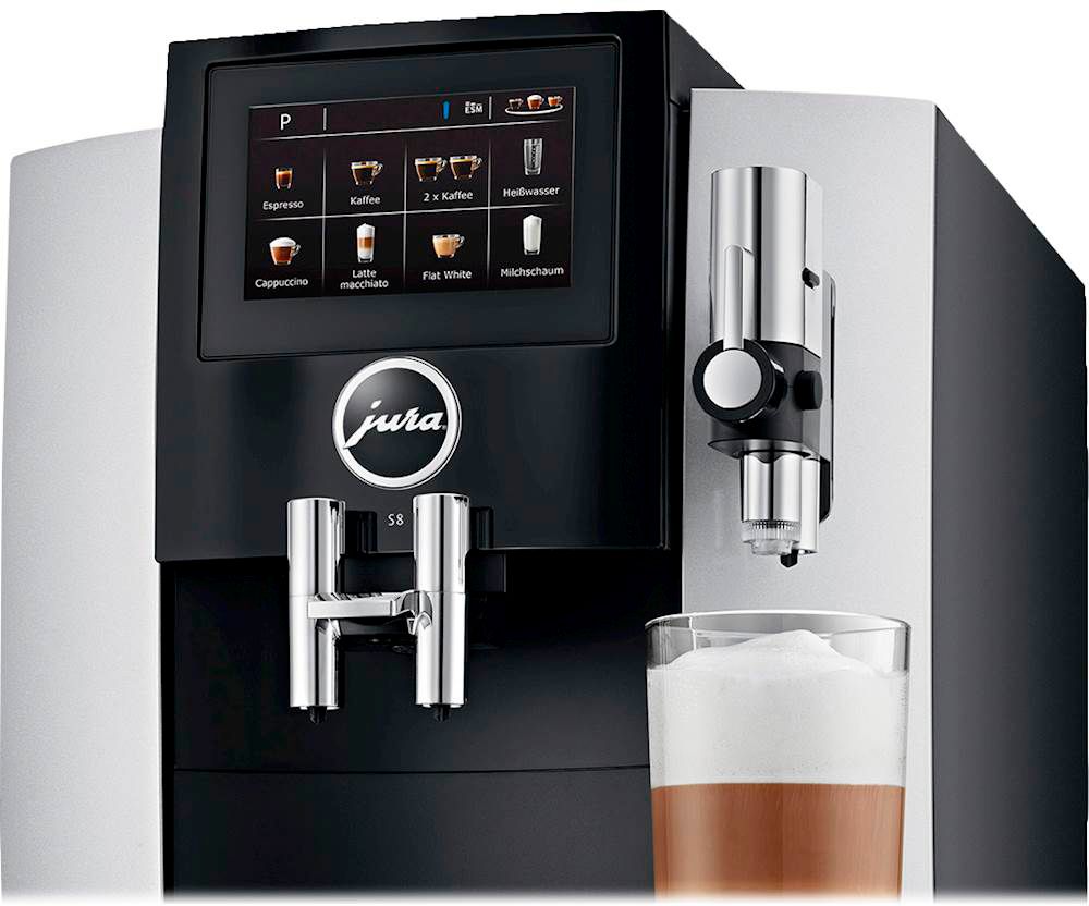 Espresso with Machine Silver 15210 One and Jura - Moonlight Touch Cappuccino Automatic Best S8 Buy Coffee