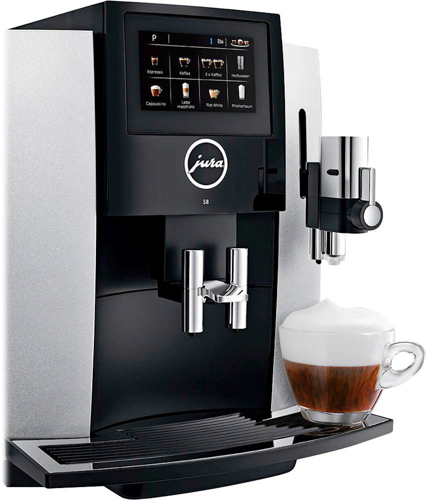 Touch and S8 with Automatic Coffee Silver 15210 Jura Espresso - Best Buy Cappuccino One Machine Moonlight