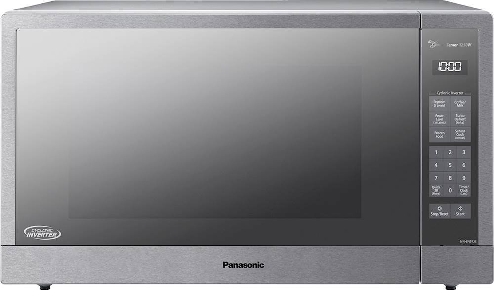 Front. Panasonic - 2.2 Cu. Ft. 1250 Watt SN97JS Microwave with Cyclonic Inverter and Sensor Cooking - Stainless Steel.