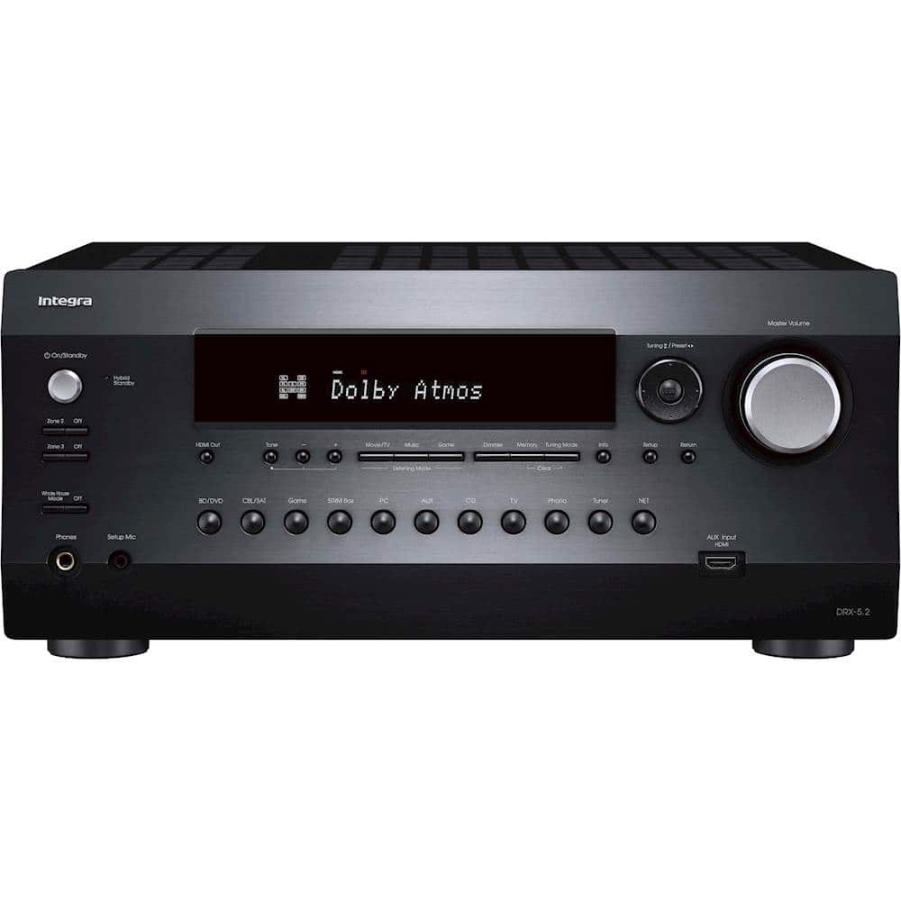 Front. Integra - 1080W 9.2-Ch. with Dolby Atmos 4K Ultra HD HDR Compatible A/V Home Theater Receiver - Black.