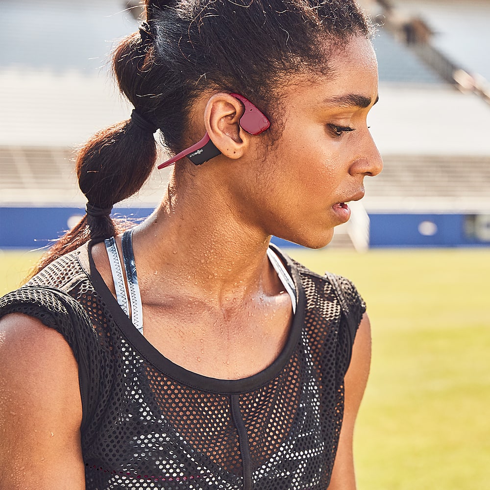 Alt View 11. AfterShokz - Air Wireless Bone Conduction Open-Ear Headphones - Canyon Red.