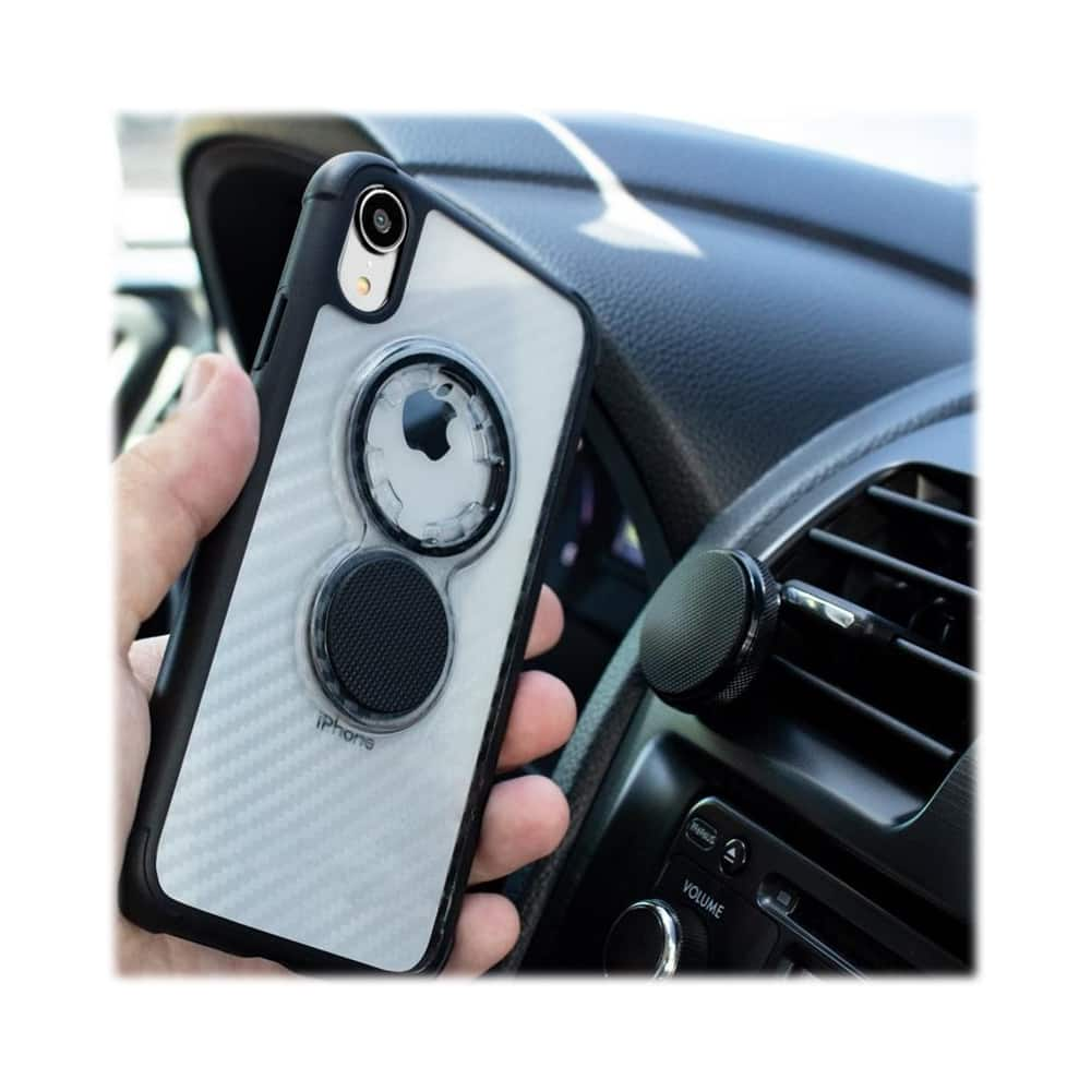 crystal case for apple iphone xr - clear carbon