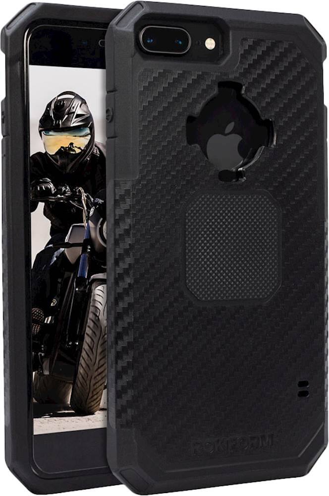 rugged case for apple iphone 6 plus, 6s plus, 7 plus and 8 plus - black