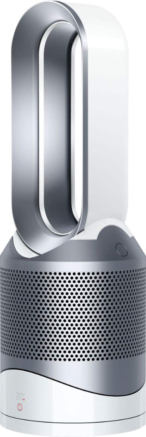 Left View: Dyson - HP01 Pure Hot + Cool Air Purifier, Heater and Fan - Iron/Silver