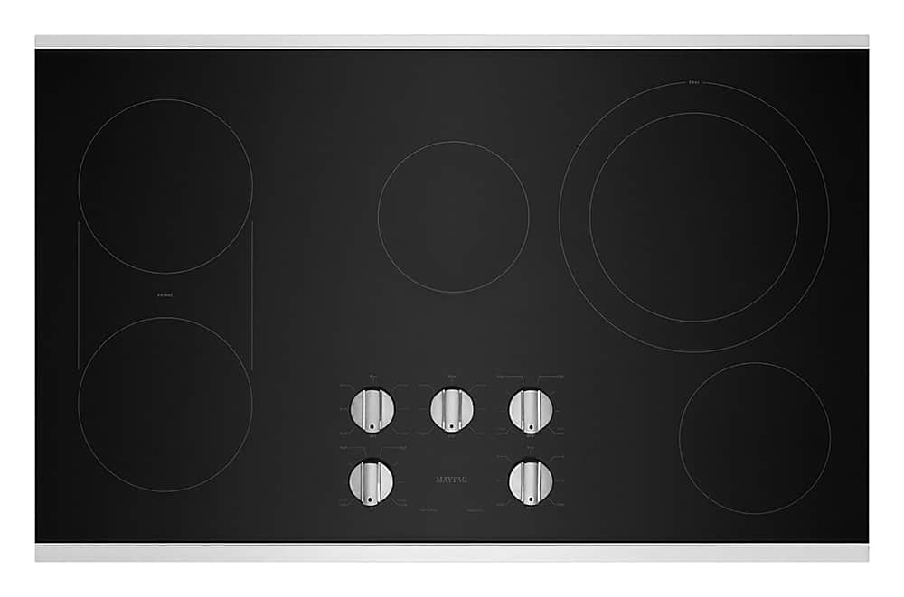 Maytag - 36 in. Wide 5 element Built-In Electric Cooktop - Stainless Steel