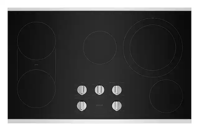 Front. Maytag - 36" Built-In Electric Cooktop - Stainless Steel.