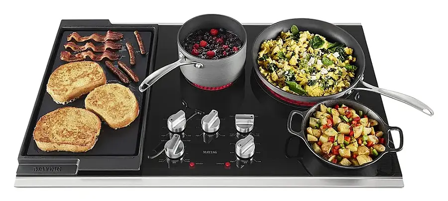 Alt View 16. Maytag - 36" Built-In Electric Cooktop - Stainless Steel.