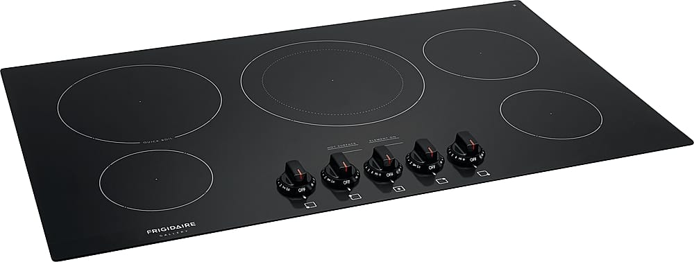 Left View: Frigidaire - Gallery 36" Electric Cooktop - Black