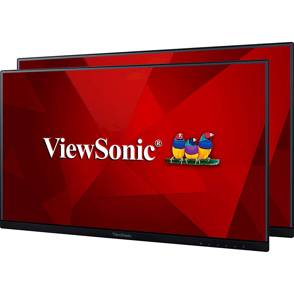 Left View: ViewSonic - VA2456-MHD_H2 23.8 LCD FHD Monitor (DisplayPort VGA, HDMI) - Black