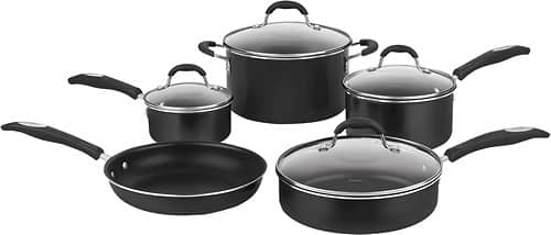 Front Standard. Cuisinart - Classic Nonstick 9-Piece Cookware Set - Black.