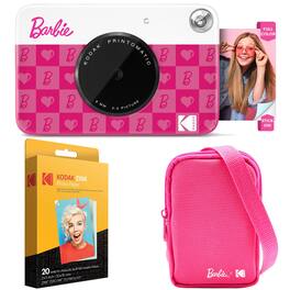 Kodak - Printomatic Instant Print Camera, Iconic Style Case + Zink Paper (20 Sheets) - Bundle - Dark Pink