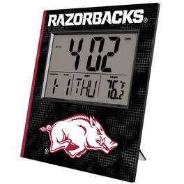 Keyscaper - Arkansas Razorbacks Cross Hatch Digital Desk Clock - Multicolor