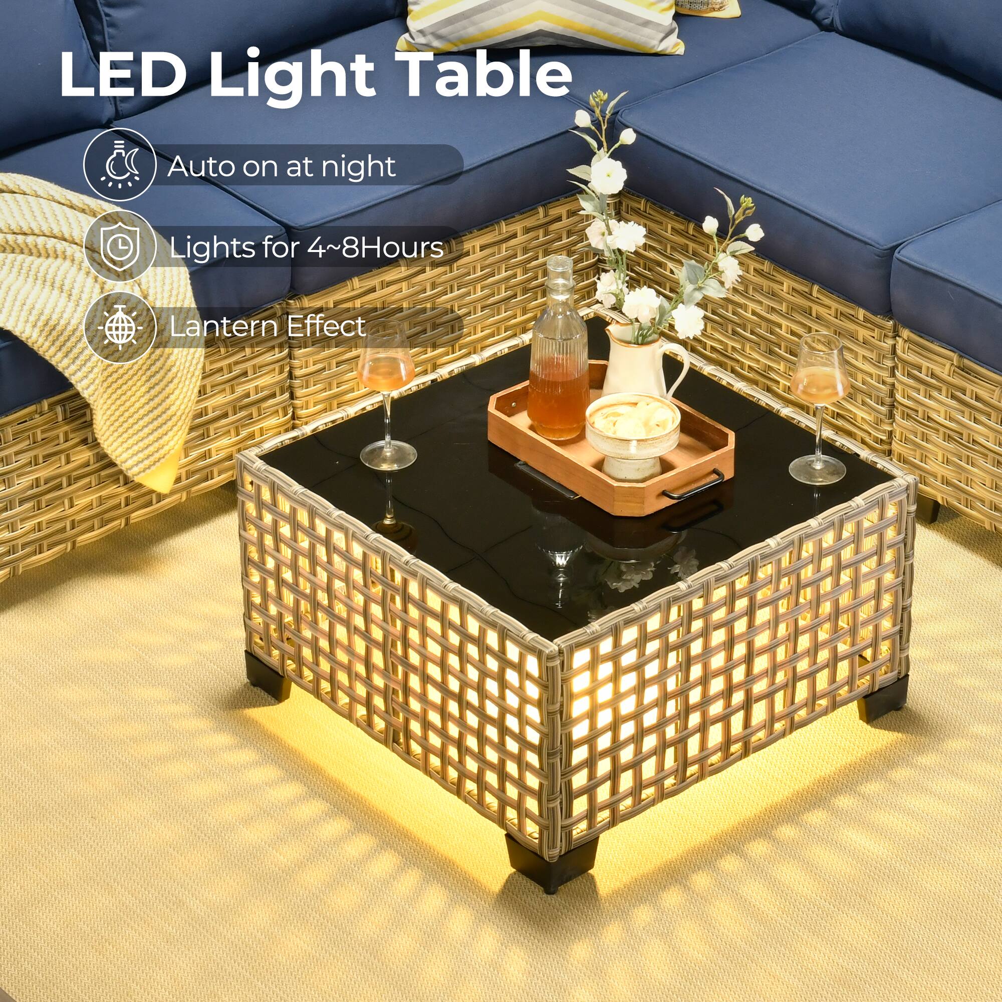 LED Light Table

- Auto on at night
- Lights for 4~8Hours
- Lantern Effect