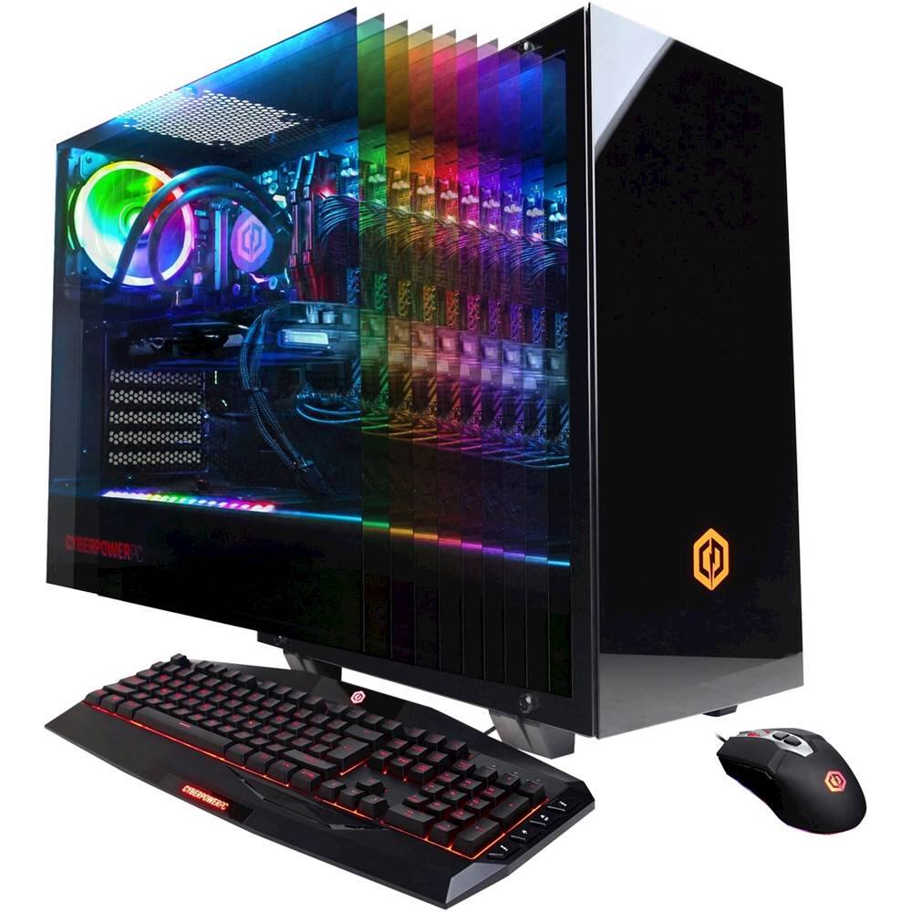 Front. CyberPowerPC - Gaming Desktop - Intel Core i7-9700K - 16GB Memory - NVIDIA GeForce RTX 2080 - 3TB HDD + 240GB SSD - Black.