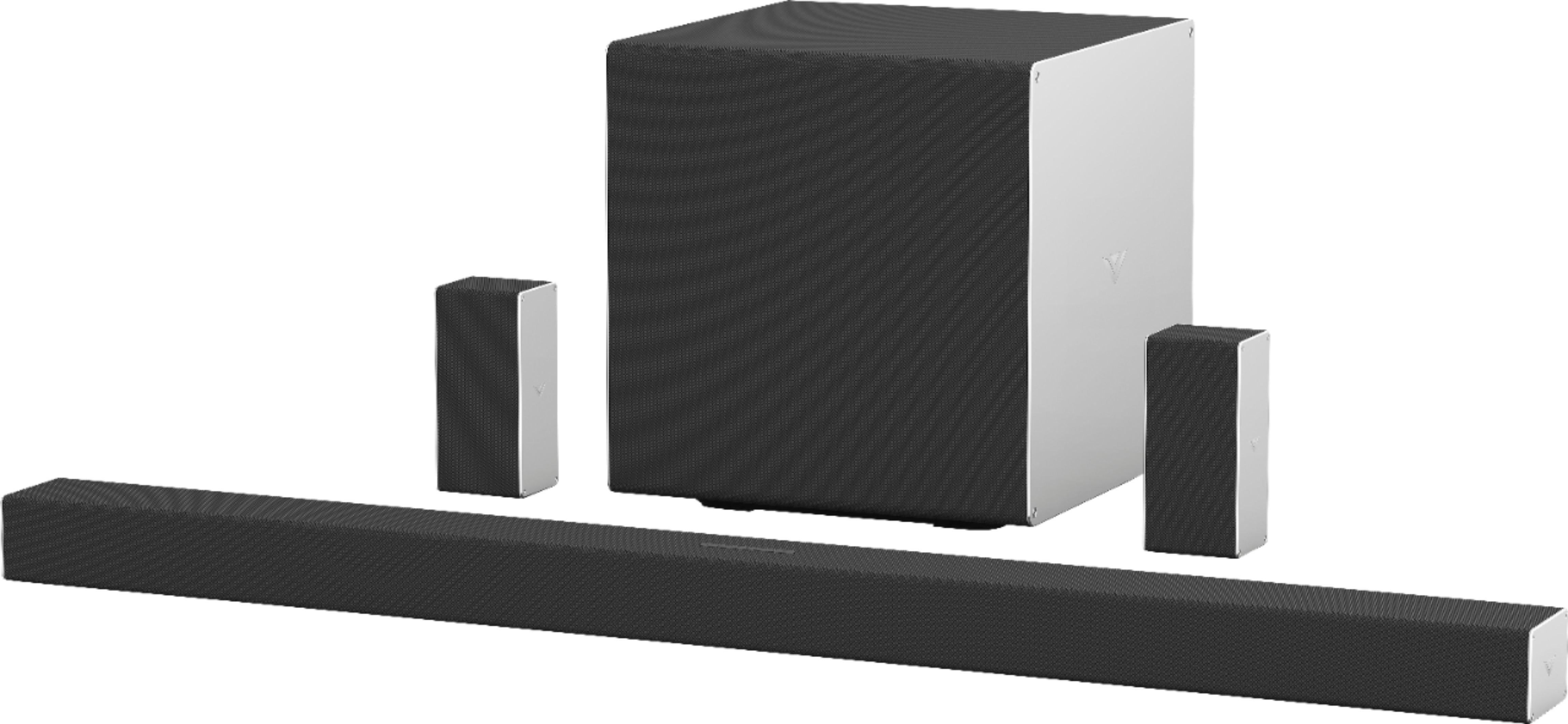 Angle View: VIZIO - 5.1.4-Channel Soundbar with Wireless Subwoofer, Dolby Atmos and Voice Assistant - Black