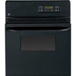 Front Zoom. GE - 24" Built-In Single Electric Wall Oven - Black on Black.