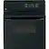 Front. GE - 24" Built-In Single Electric Wall Oven - Black on Black.