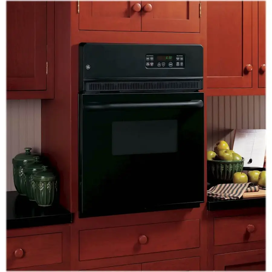 Alt View 13. GE - 24" Built-In Single Electric Wall Oven - Black on Black.