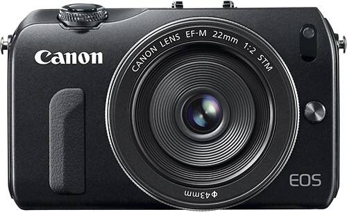 Canon - EOS M Compact System Camera with 22mm STM Lens - Black-Front_Standard