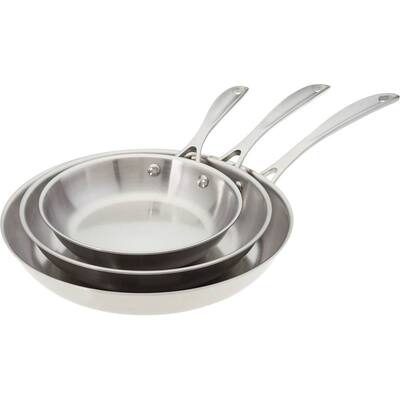 American Kitchen - 3-Piece Skillet Cookware Set - Stainless Steel