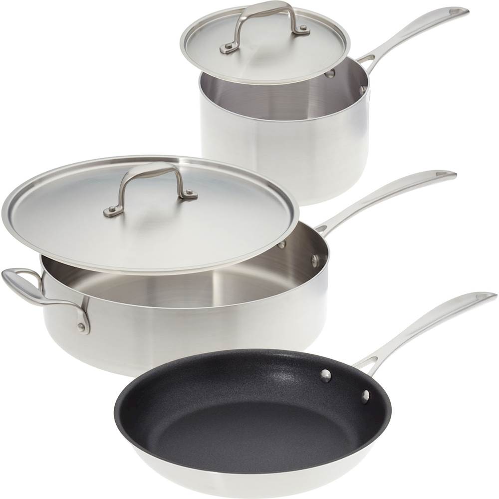 Best Buy: American Kitchen Cookware 5-Piece Cookware Set Stainless Steel  AK-005B