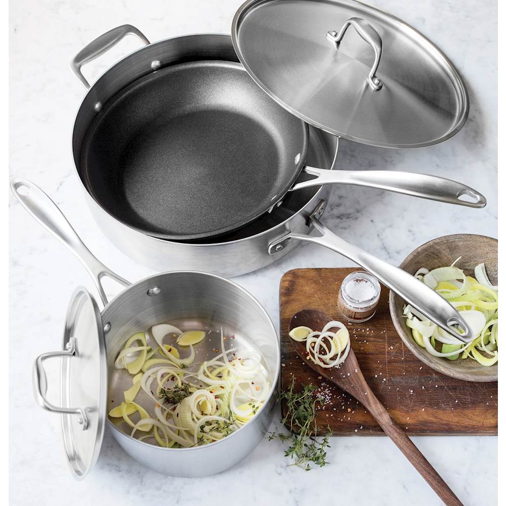 Best Buy: American Kitchen Cookware 5-Piece Cookware Set Stainless Steel  AK-005B
