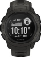 Garmin - Instinct GPS Smartwatch 33mm Fiber-Reinforced Polymer - Graphite with Graphite Silicone Band - Front_Zoom