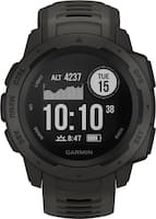 Garmin - Instinct Smartwatch Fiber-Reinforced Polymer - Graphite with Graphite Silicone Band - Front_Zoom