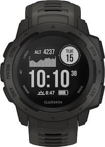 Garmin - Instinct Smartwatch Fiber-Reinforced Polymer - Graphite with Graphite Silicone Band