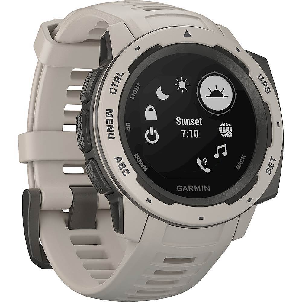 Angle View: Garmin - Instinct GPS Smartwatch 45mm Fiber-Reinforced Polymer - Tundra