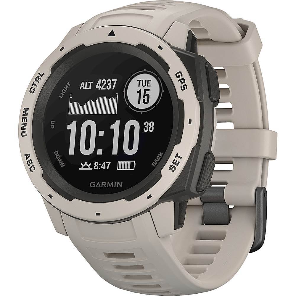Left View: Garmin - Instinct GPS Smartwatch 45mm Fiber-Reinforced Polymer - Tundra