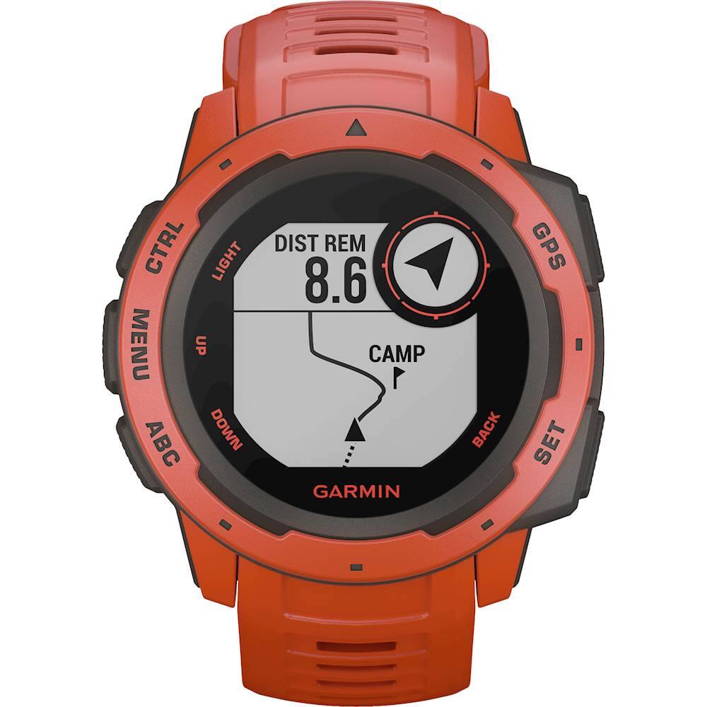 Alt View 11. Garmin - Instinct Smartwatch Fiber-Reinforced Polymer - Flame Red.
