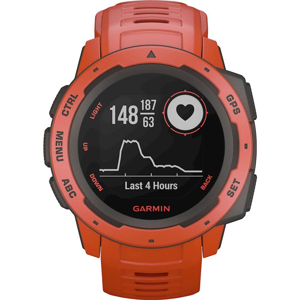 Alt View 13. Garmin - Instinct Smartwatch Fiber-Reinforced Polymer - Flame Red.