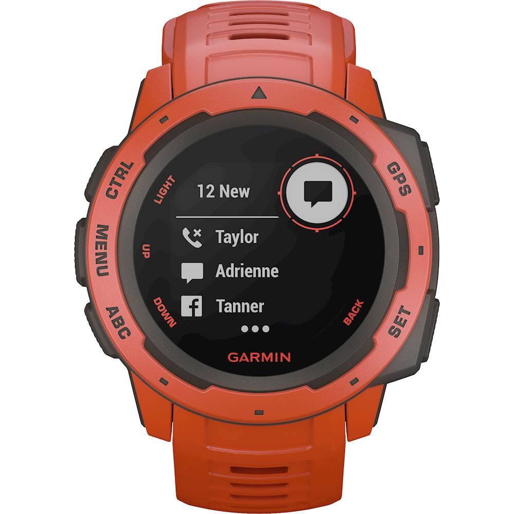 Alt View 14. Garmin - Instinct Smartwatch Fiber-Reinforced Polymer - Flame Red.