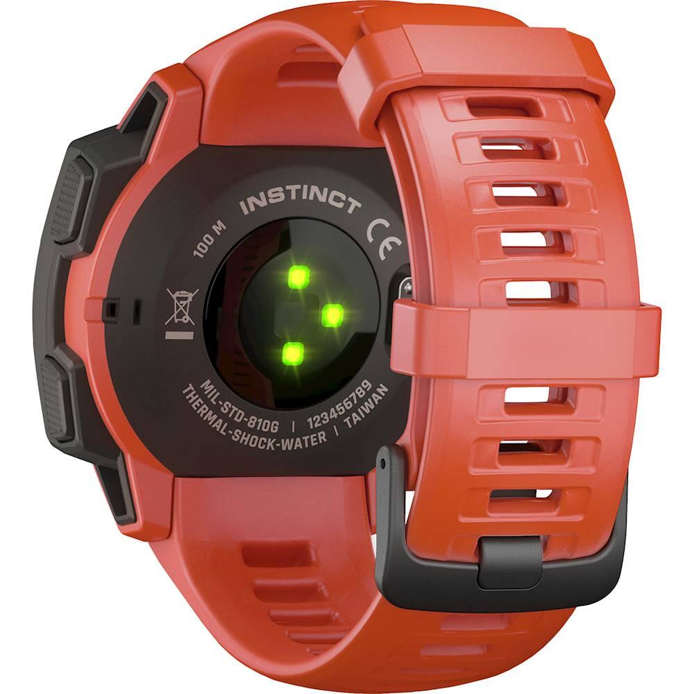 Alt View 16. Garmin - Instinct Smartwatch Fiber-Reinforced Polymer - Flame Red.