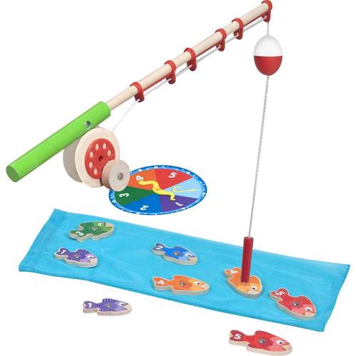 Melissa & Doug Catch & Count Wooden Fishing Game With 2 Magnetic Rods